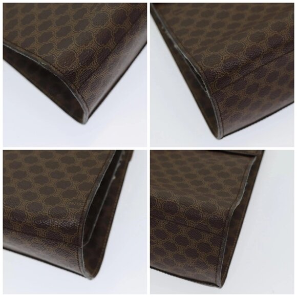 CELINE Macadam Canvas Hand Bag PVC Leather Brown Gold - Picture 16 of 16